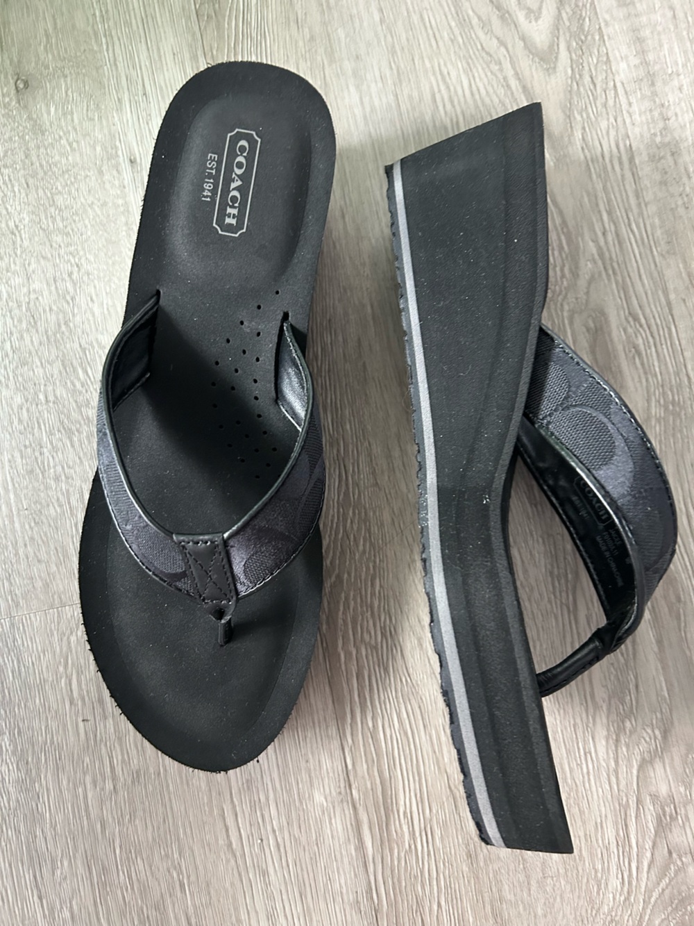 Coach Women's Jaicee‎ Wedge Sandal Black